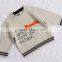 Words embroidery jersey knitted kids pullover sweater crew neck