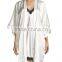 Contrast-Trimmed silk kimono robes night gown satin bathrobe