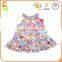 2016 hot sale summer printing girl flower strap party bow kids dress