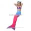 Swimmable Mermaid Tail Costume Swimsuit for Girls Kid Swimming with Bathing Bikini Set