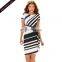 Fashion summer strip design women bodycon dresses