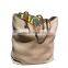 Jute Tote Bag with Leather Handles Wholesale Jute Tote Bags