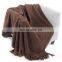 Hot Sale High Quality Solid Color Wholesale Wool Chunky Cotton Crochet Knit Throw Blanket For Winter