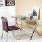 Clear glass top stainless steel leg dining room table wholesale