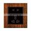 Universal 3 Pin  Wall Socket With Led Light Thick Solid Wood Panel 86*86mm Socketes And Switches Electrical 16A