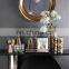 Nordic Golden 3D Grid Cylindrical  Modern Ceramic Decor Luxury Table Flower Vase for Home Home