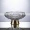 High Quality Contemporary Golden Compote Clear Glass Chocolate Fruit Crystal Plate for Decor
