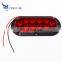 Auto car vehicle lighting part 16 diodes led 6 inch oval park rear stop turn tail light with SAE DOT