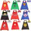 2021 Double Layers Superhero Costume Kid Adult Cape With Custom Mask For Kids Halloween Party Birthday Cosplay Costumes Set
