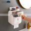 Premium Wall Mounted tissue box holder Waterproof Bathroom paper holder multifunctional napkin box plastic with drawer