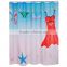 Hotel decorative shower curtain, beach series design shower curtain, digital printing shower curtain