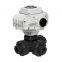 COVNA 3 Way T Port PVC Electric Actuator Ball Valve Plastic Electric Ball Valve