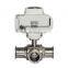 High Performance DN25 1inch  AC220V Stainless steel 3 Way Tri-clamp Sanitary electric ball valve