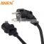 Anen Ac Extension Euro Standard Waterproof Right Angle Plug Iec C13 Eu Power Cord Plug