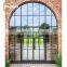 Metal Frame Wrought Iron Steel Glass Door Eyebrow Arch Top French Doors Portal Elegance Round Metal Double Door