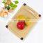 High quality wholesale rectangle shape bamboo cutting board chopping board set with handle