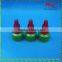 green and red color long nozzle plastic cap,pointed mouth screw cap for plastic squeeze bottle