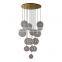 Modern New Design Dimmable LED Chandeliers Brass and Iron Ceiling Lamps for Office Middle-Sized Glass Home Lighting