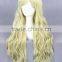 wholesale 80CM long light yellow Lolita wome wave women Halloween party fashion synthetic hair wig