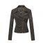 New European and American women's motorcycle jacket women's leather jacket short fit suede leather jacket women's