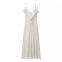 2025 New Fashionable Elegant Women's V-Neck Backless Wave Pleated Ruffle Dress