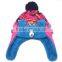 Fashion Warm Crown Fleece Bear Knitted Pom Pom Kids Earflap Hat