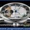 Custom wholesale fashion clear luxury 316l stainless steel transparent automatic watch
