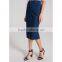 Latest fashion designer classic elegant blue jeans pencil skirt for lady