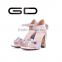 GD summer handmade hasp pure color woman square heel sandals