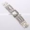 Women's Stainless Steel Band Multi-Chain Rose Silver-Tone Bracelet Watch Rhinestone Luury Wristwatch