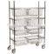 Sliding baskets shelving unit standard kit on feet (no castors) - 460mm x 1220mm x 1590mm (DxWxH) with 8 sliding baskets