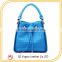 Sky Blue Woven PU Cheap Bucket Bag