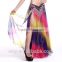 Two layers chiffon colorful silt dress Long sexy belly dance skirt for belly dancer