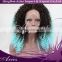 Ombre color synthetic kinky curly lace front wig