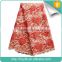 2016 New products red orange french net lace fabric italian bridal lace fabric wholesale with stones fabric lace for wedding
