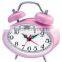oval shape metal case mechanical alarm clock mechanism, desktop clock, Bedside clock