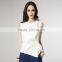 Women's Sleeveless Chiffon Blouse Top For Summer Fashion White Color Asymmetric Designs