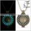 Glow in the Dark Openwork Daisy Flower Patterned Round Locket Pendant Necklace