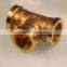 Female To Copper Tee /Brass female fitting pipe fittings