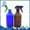 500ml glass blue boston glass pharceutical bottle with trigger sprayer