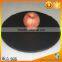 Black round natural slate placemat