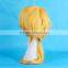 Short Bob Hair Yellow Cosplay Wig for Bright Party , Synthetic Hair