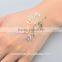 Custom fashionable rhinestone sticker metallic tattoo diamond gold temporary tattoo stickers