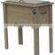 outdoor wooden ice cooler box
