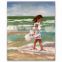ROYIART beach child oil painting on canvas for Kids Bedroom
