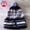 POM POM WHINTER knitted beanie hat with custom label