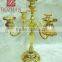 3 arms vintage wedding metal candle holders/ handicraft gold plate metal candle holder