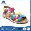 2016 New LY-055A Girls Multicolor Open Toe Sandals with Flat Heel
