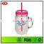 16 ounce bpa free double wall plastic mason jar with colored lid