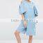 Guangzhou New Casual Cold Shoulder Wide Leg Woman Short Denim Jumpsuits